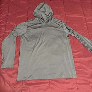 Drake Gray Performance Logo Long Sleeve Hoodie T-Shirt